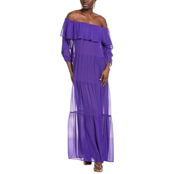 Max Mara Dresses & Skirts - Max Mara Womens Studio Lemma Silk Maxi Dress, Purple